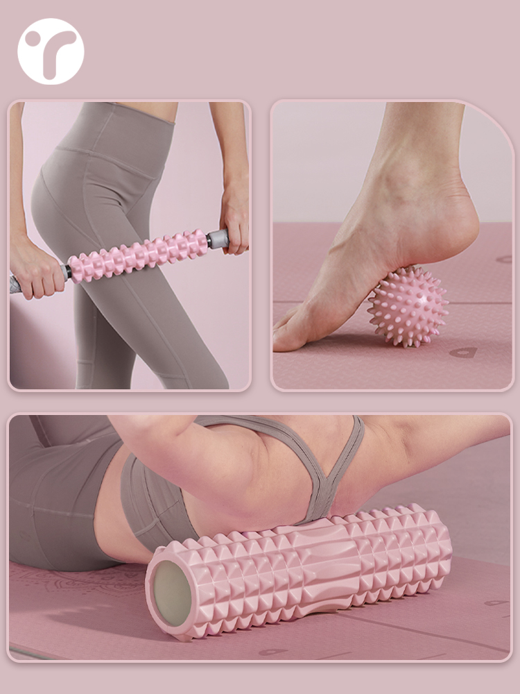 Fitness Of Yoga - Massagerolle aus massivem Schaumstoff, Muskelentspannungs- und