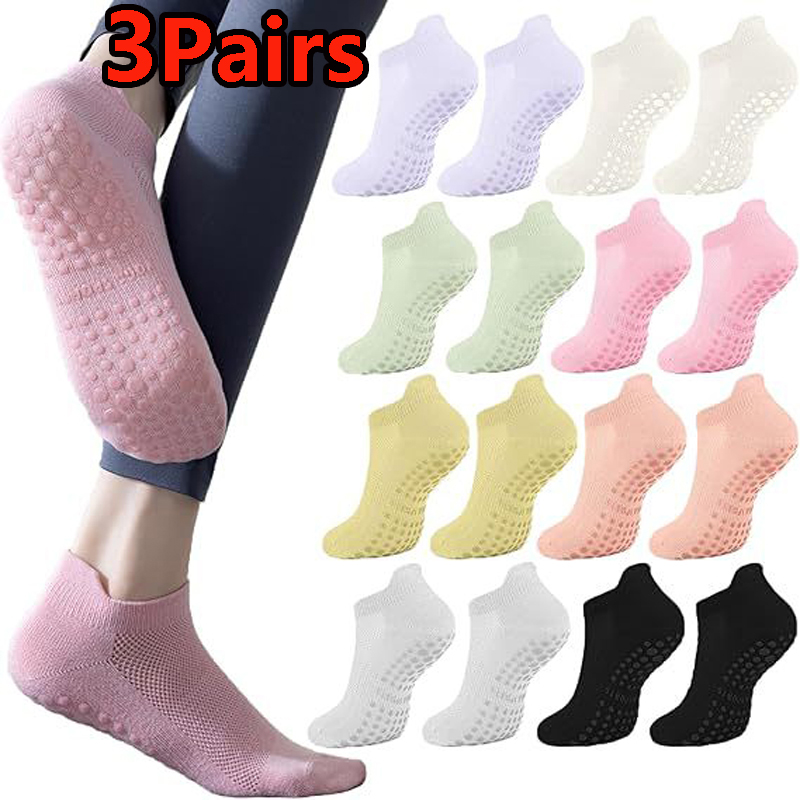 Yoga Fitness Youtube - 3 Paar Yoga-Socken für Damen, atmungsaktive
