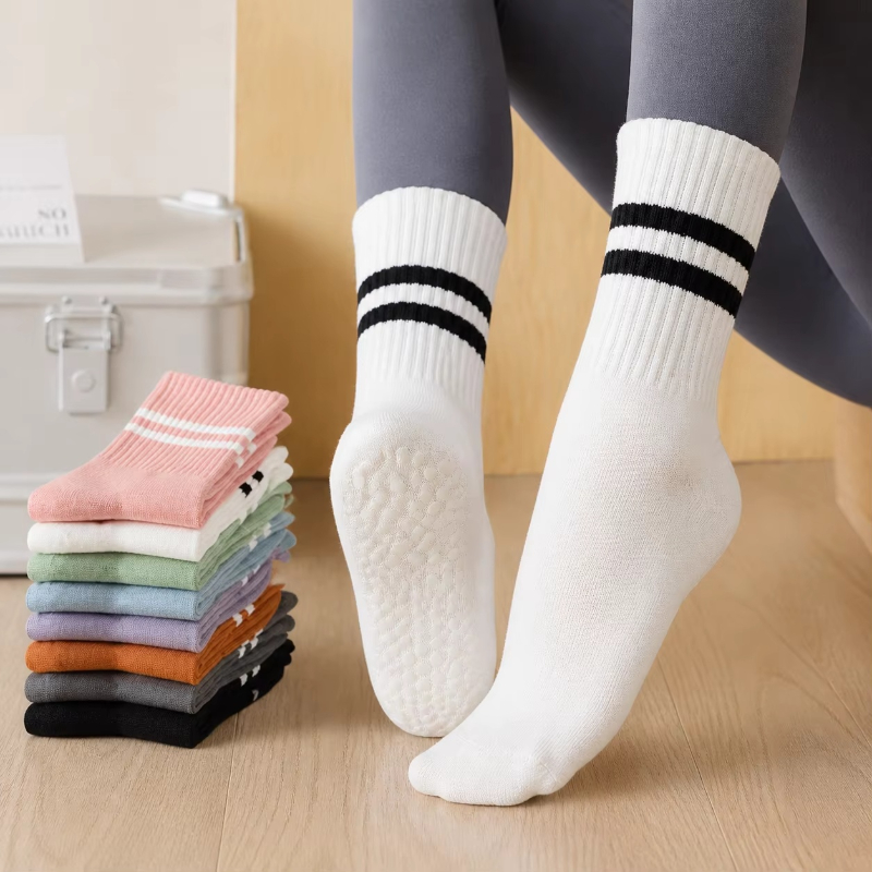 Yoga Fitness Youtube - 1/2 Paar Rutschfeste Sportsocken Professionelle Yoga-Socken